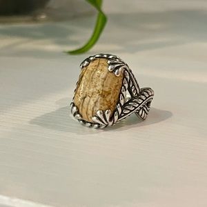 Carolyn Pollack silver and jasper relios ring, size 8